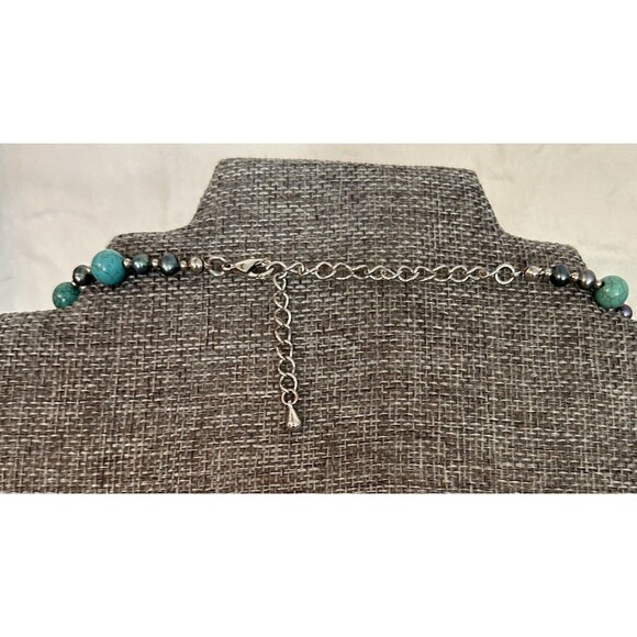 Park Lane Vintage Faux Turquoise Graduated Bead Necklace 24-27.5 Inches - Picture 3 of 3